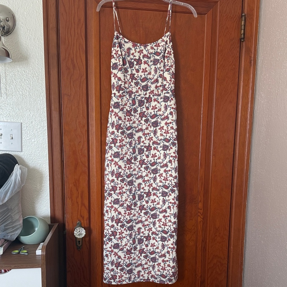 Abercrombie & Fitch Red and White Floral Midi Dress